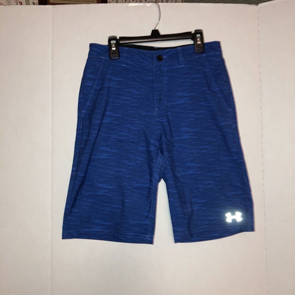 Under Armour Boys shorts Size 16 Flat Front Moisture Wicking pockets
